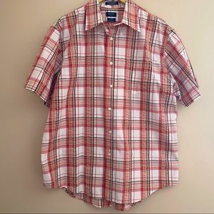 Arrow Button Down Short Sleeve Shirt Plaid Size 16 - 16 1/2